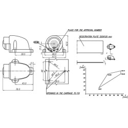 Valstybinio numerio apšvietimas LED, apvalus, 12/24V, baltas, užsukamas, 76x58x42mm, Waś 1400697200
