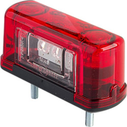 Valstybinio numerio apšvietimas LED, stačiakampis, 12/24V, raudonas, užsukamas, 125x145mm, Waś 1400300451