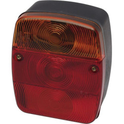 Galinis kvadratinis žibintas, 12/24V, gintaras/raudonas, užsukamas, 101x121mm, Waś 1400680100
