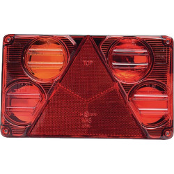 Galinis žibintas LH stačiakampis, 12/24V, raudonas/gintaras, užsukamas, 232x142mm, Waś 1400300387
