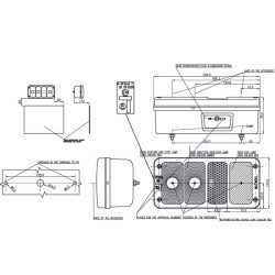 Galinis žibintas LH stačiakampis, 12/24V, gintarinis/raudonas, užsukamas, Waś 1400680770