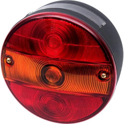 Galinis žibintas LH apvalus, 12/24V, gintarinis/raudonas, užsukamas, Ø 142mm, Waś 1400681200