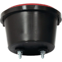 Galinis dešinys apvalus žibintas, 12/24V, gintarinis/raudonas, užsukamas, Ø 132mm, Waś 1400681110