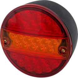 Galinis šviesos diodas, apvalus, 12/24V, gintarinis/raudonas, užsukamas, 142x142mm, Waś 1400681220