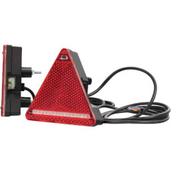 Galinis LH LED žibintas, trikampis, 12/24V, gintaras/raudonas, užsukamas, 163x144mm, Waś 1400300323