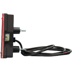 Galinis LH LED žibintas, trikampis, 12/24V, gintaras/raudonas, užsukamas, 163x144mm, Waś 1400300323