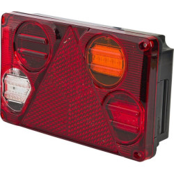 Galinis žibintas RH LED, stačiakampis, 12/24V, gintarinė/balta/raudona, užsukamas, 232x142mm, Waś 1400300395