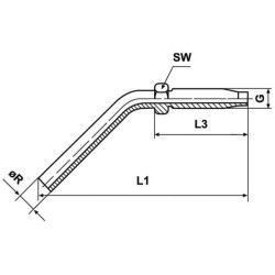 DN04 45° sraigtinių vamzdžių antgaliai CLRS0445