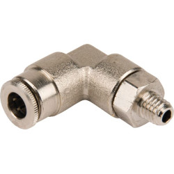 Įstumiama jungtis Ø 6 mm 90° pasukama, išorinis sriegis M6x1 Kramp CLWSS6MK61