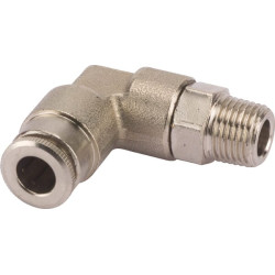 Įstumiama jungtis Ø 6 mm 90° pasukama, išorinis sriegis 1/8" Kramp CLWSS6RK18