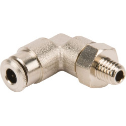 Įstumiama jungtis Ø 4 mm 90° pasukama, išorinis sriegis M6x1 Kramp CLWSS4MK61