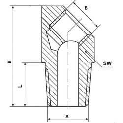 Alkūnės išorinis/vidinis sriegis 45° CLEW45MK8125M8