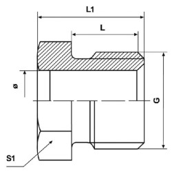 Krašto sraigtinis kūgis 60° žalvaris CLUWSM8L60M14