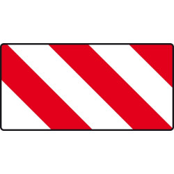 Kairysis raudonai baltas įspėjamasis ženklas WB50377
