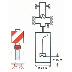 Įspėjamasis ženklas su pagrindu AL181