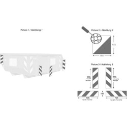Lipdukas transporto priemonės pavojaus žymeklis 705x141mm Mazon WB6000100