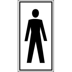 Lipdukas papildomos informacijos ženklas gent's wc 75x150mm Brady WB250567