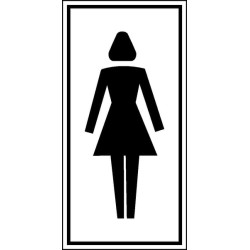 Lipdukas papildomos informacijos ženklas moteriškas wc 75x150mm Brady WB250566