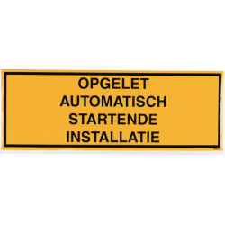 Įspėjamasis lipdukas: Opgelet automatisch startende installatie 297x105mm WB251457