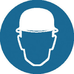 Lipdukas privalomas ženklas AAP galvos apsauga Ø100mm Brady WB250102