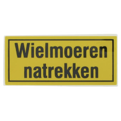 Lipdukas įspėjamasis ženklas patikrinkite rato veržles 60x27mm WB000005