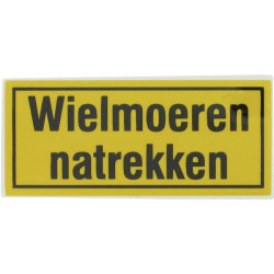 Lipdukas įspėjamasis ženklas patikrinkite rato veržles 60x27mm WB000005