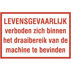 Lipdukas įspėjamasis ženklas apsisukimo apskritimo mašina 230x155mm WB000003