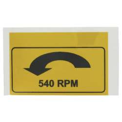 Lipdukas įspėjamasis ženklas GTV: 540 RPM kairėje 75x38mm WB000021
