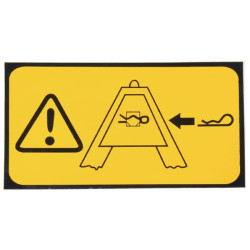 Užklijuokite įspėjamąjį ženklą, naudokite R-Clip WB000007