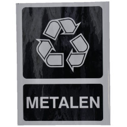 Lipdukas papildomos informacijos ženklas, perdirbantis metalą: Metalen 210x297mm Brady WB251295