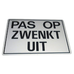 Ženklas „Pas op zwenkt uit“ WB68221