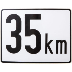 Transporto priemonės greičio ženklas plastikinis BF35A