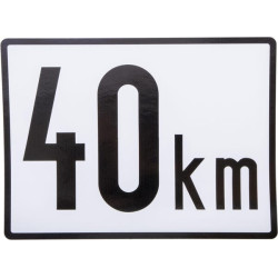 Transporto priemonės greičio ženklas plastikinis BF40A