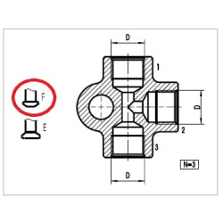 Adapteris M10x1 krintantis sandarinimo kūgis (F tipas) 9910008