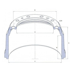Stabdžių būgnas 350x60, (220/275/8) 90 mm plotis, varžto apskritimas Ø 21,5 331F046