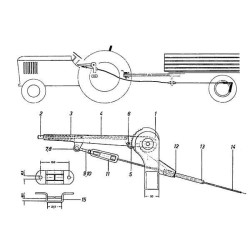 Sukomplektuota rankinio stabdžio svirtis T64C