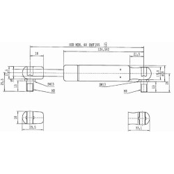 Case - IH CVX1155 CA957003 Dujinis statramstis L205mm 100N Stabilus