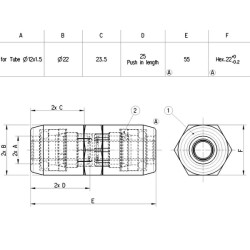 Įstumiama mova 12x1,5 mm 8938030390