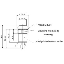 Case - IH CVX1155 11911003PN Stūmimo jungiklis, jungties keltuvas, apvalus, žalias
