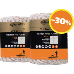 Polywire, Duopack Vidoflex 9 200m balta 069316GAL