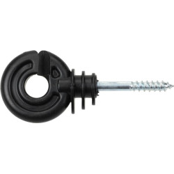 Žiedinis izoliatorius juodas varžto ilgis 40mm Ø5,0mm 90 vnt Farma 705002FA