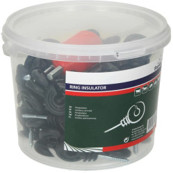 Žiedinis izoliatorius juodas varžto ilgis 40mm Ø5,0mm 90 vnt Farma 705002FA