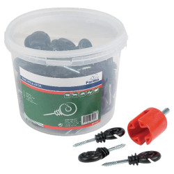 Žiedinis izoliatorius juodas varžto ilgis 40mm Ø5,0mm 90 vnt Farma 705002FA