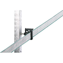 Juostinis izoliatorius juodas plastikas, plieninis varžto ilgis 35mm Ø6,0mm, 25 vnt AKO 441392