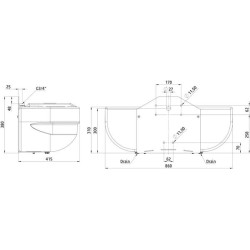 Plastikinis dvigubas plūduriuojantis dubuo S60 VV223619