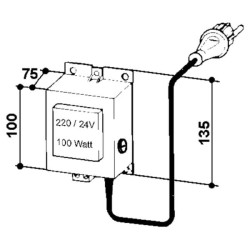 Vienas transformatorius 230/24 V, 100 W SU1010380