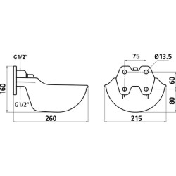 Vandens dubuo su vamzdžio vožtuvu G51 emaliuotas 202012FA