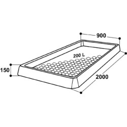 Tara polietileno žalia 200L 2000x900x150mm Suevia SU1600160