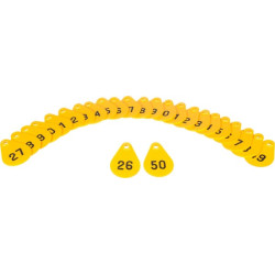 Lanksti kaklo plokštelė Nr. 26-50 geltona 3990500000022650