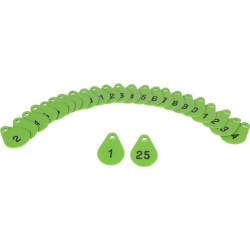 Lanksti kaklo plokštelė Nr. 1-25 žalias 3990500000040125